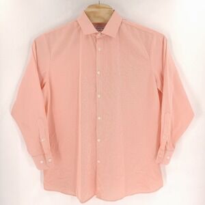 Mizzen And Main Shirt Mens 2XL XXL Orange Checkered Leeward Standard Fit Long Sl